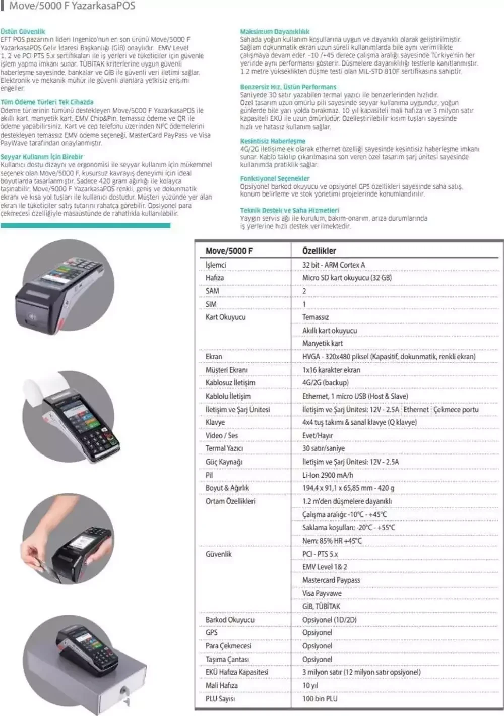 Ingenico Move 5000F Mobil POS Yazar Kasa