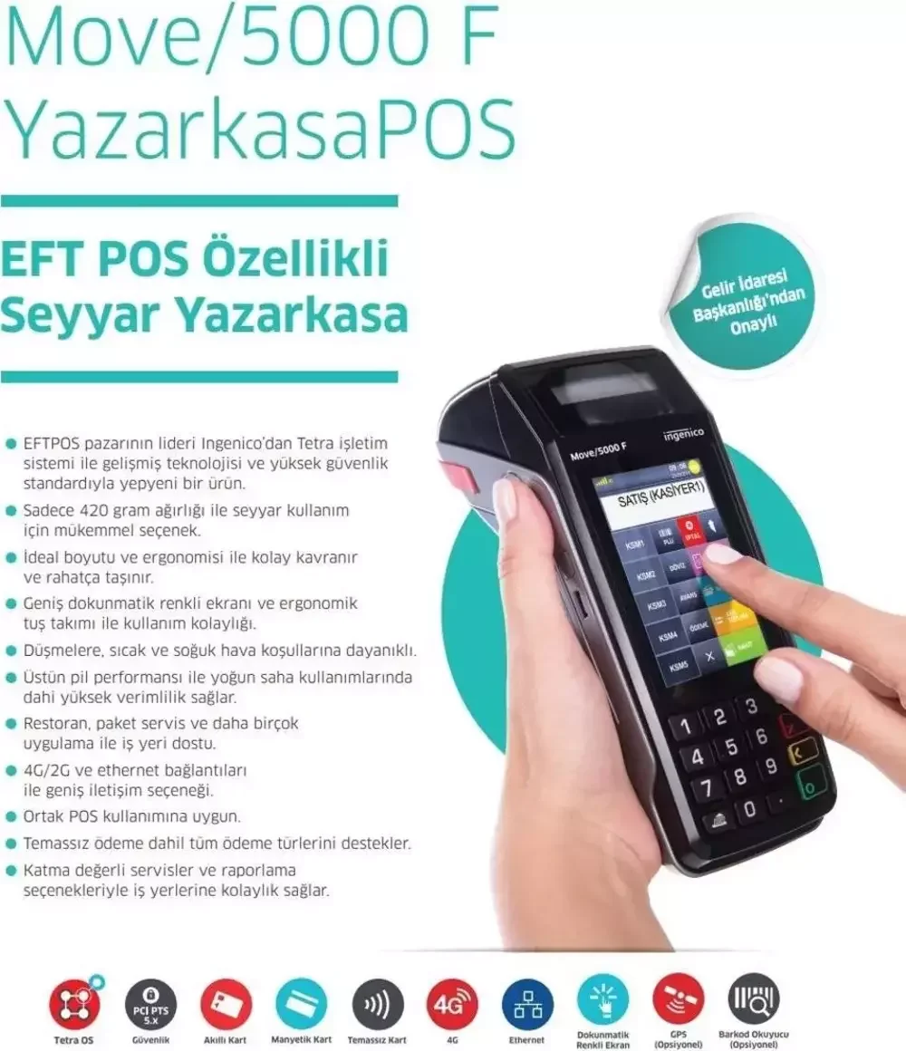 Ingenico Move 5000F Mobil POS Yazar Kasa