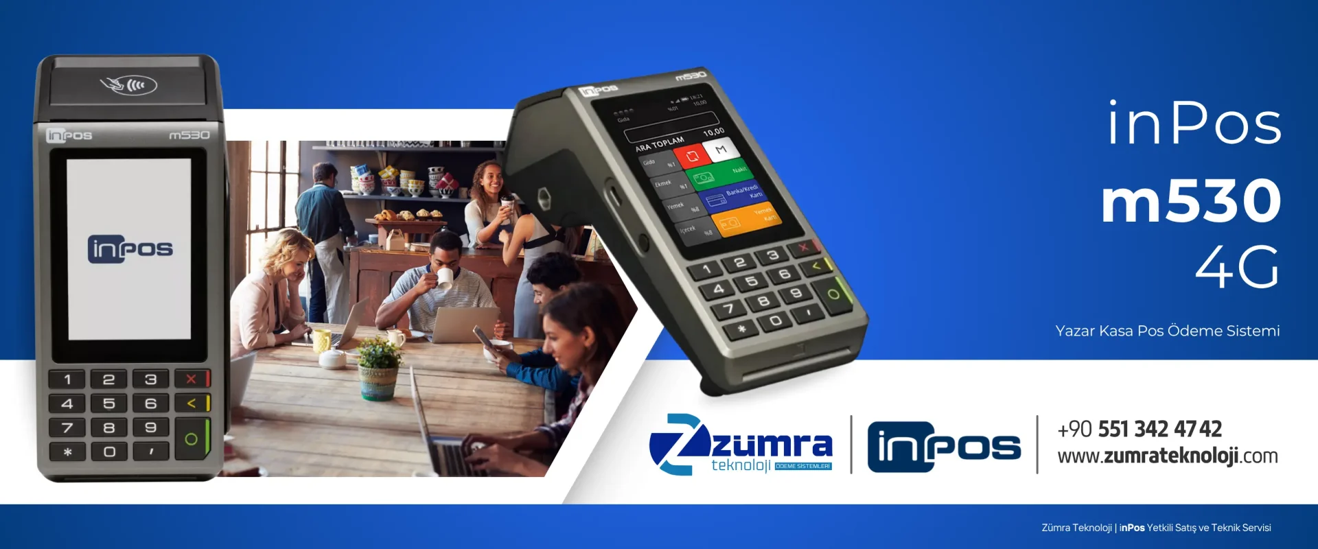 inPOS M530 4G Temassız ve QR Özellikli Yazar Kasa POS	